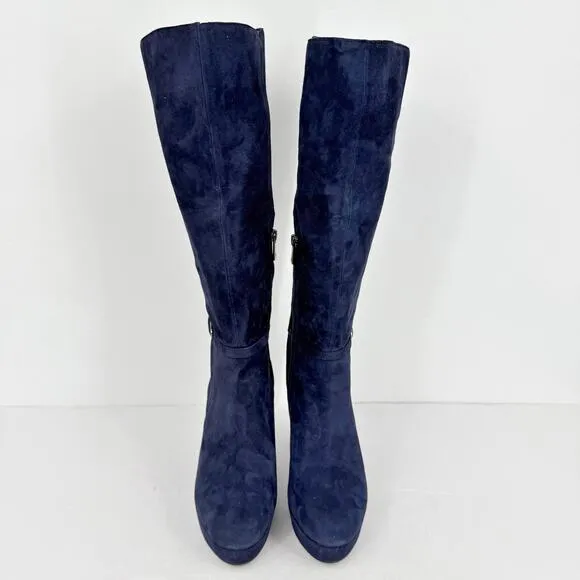 Naturalizer Womens Fenna Boots US 9M EU 40 Navy Blue Suede NWOB