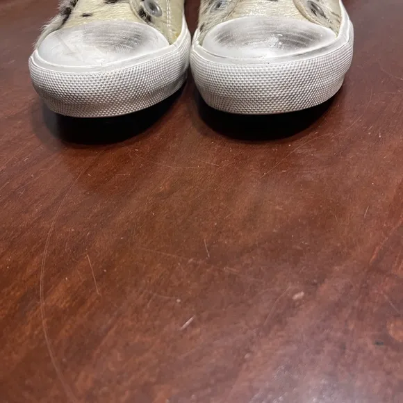 Naughty Monkey Cowhide Distressed Sneakers Wildlife Pony Hair Slip On Casual