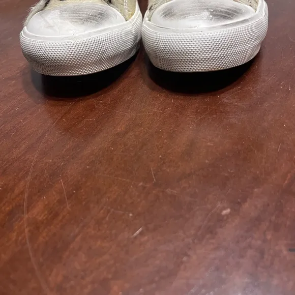 Naughty Monkey Cowhide Distressed Sneakers Wildlife Pony Hair Slip On Casual