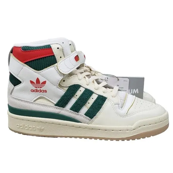 NEW Adidas Originals Forum 84 High Sneakers! White Cream Green Red  GX9055 Bucks