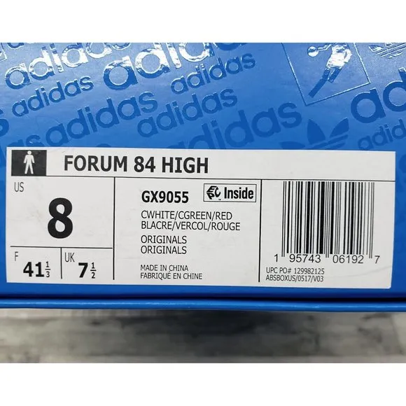 NEW Adidas Originals Forum 84 High Sneakers! White Cream Green Red  GX9055 Bucks