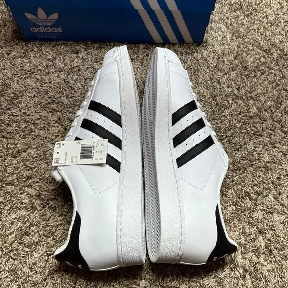 New Adidas Originals Superstar Men's Size 19 White Black Sneakers Shoes C77124​