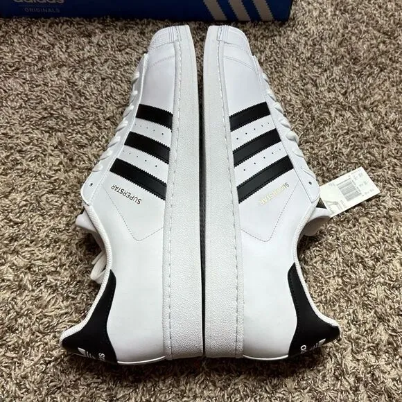 New Adidas Originals Superstar Men's Size 19 White Black Sneakers Shoes C77124​