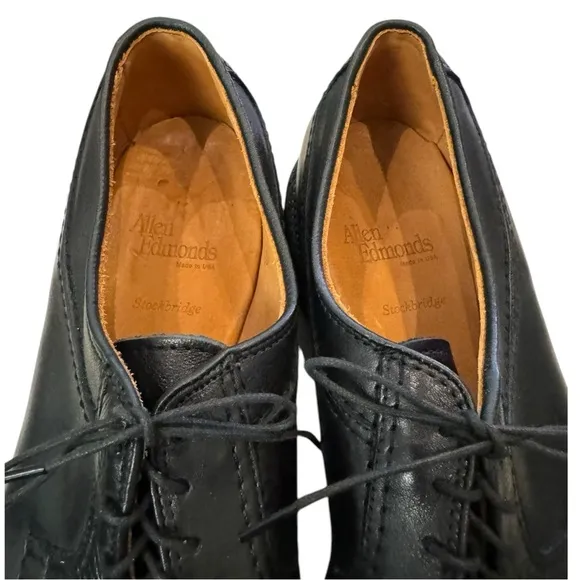 New Allen Edmonds Stockbridge Black Leather Lace-up Oxford Dress Shoes 11  11D