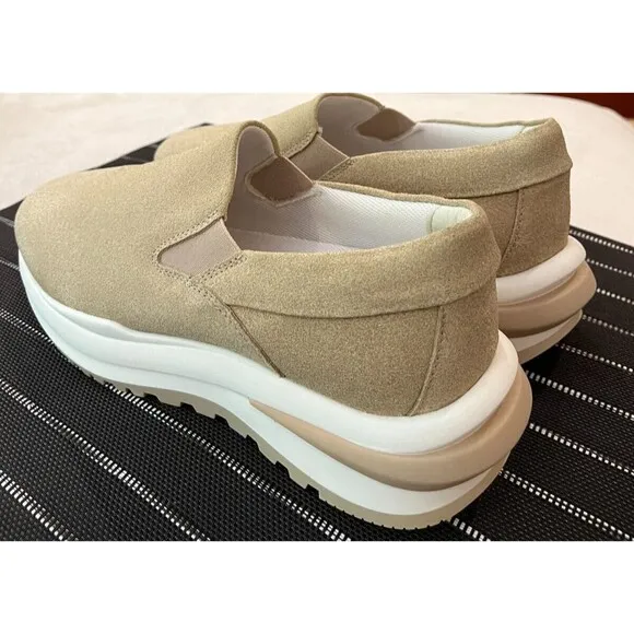 NEW AQUATALIA Leola METALLIC SHIMMER BEIGE Slip-On SNEAKERS US Size 8