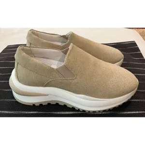 NEW AQUATALIA Leola METALLIC SHIMMER BEIGE Slip-On SNEAKERS US Size 8