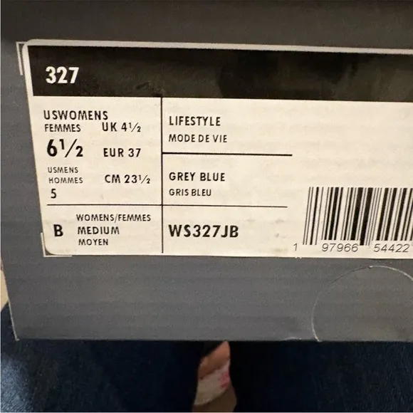 New Balance 327 White and Blue Sneakers