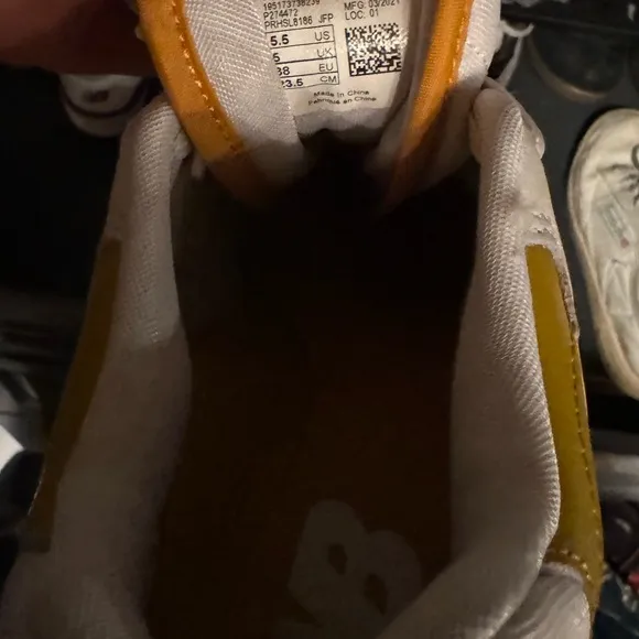 New Balance 550 White and Yellow Sneakers
