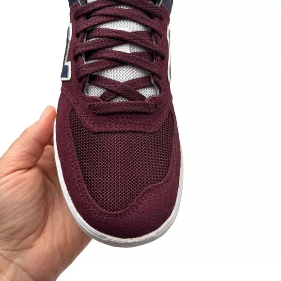 New Balance 574 Youth Boys Suede Sneaker Size 4 Burgundy/Navy Blue Lace up Shoes
