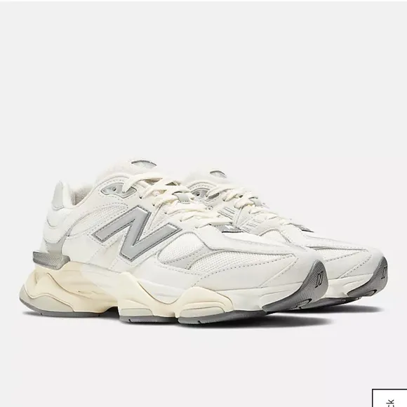 New Balance 9060 Sea salt with concrete and silver metallic
