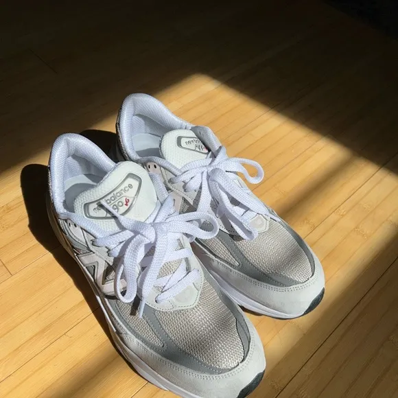 New Balance Gray and White Sneakers