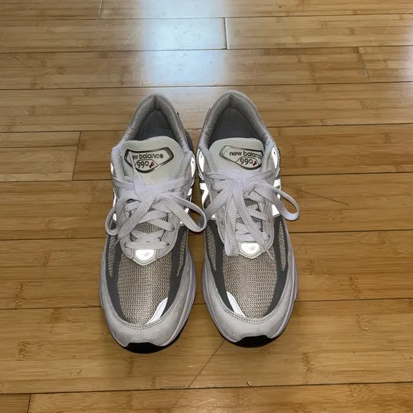 New Balance Gray and White Sneakers