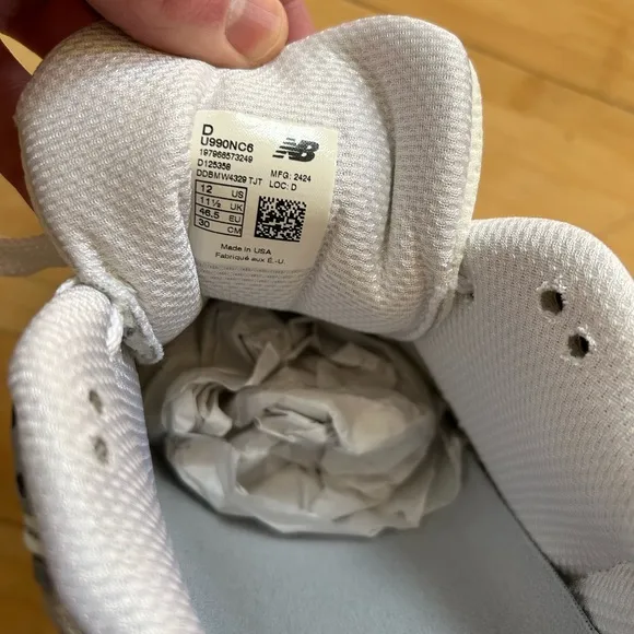 New Balance Gray and White Sneakers