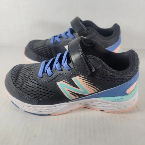 New Balance Kids Casual Everyday Black/Blue/Peach Sneakers Size 13