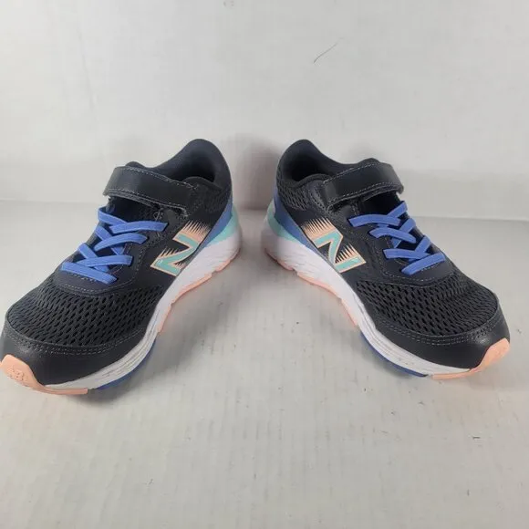 New Balance Kids Casual Everyday Black/Blue/Peach Sneakers Size 13
