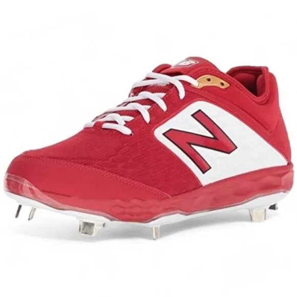New Balance Men's Size 17 W 2E Red White 3000 V4 Metal Baseball Cleat Shoes