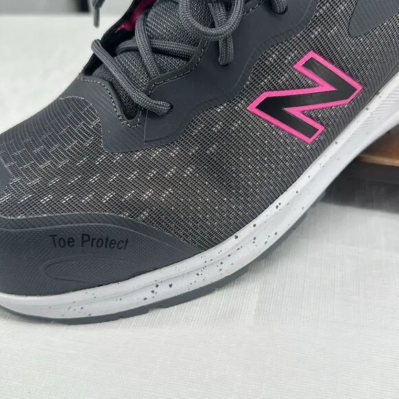 New Balance Shoes Wm 11 D (Wide) Grey/Pink Composite Safety Toe Work Sneaker