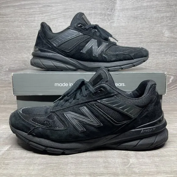 New Balance USA 990v5 Triple Black Running Shoes Men's Size 11.5 Sneakers