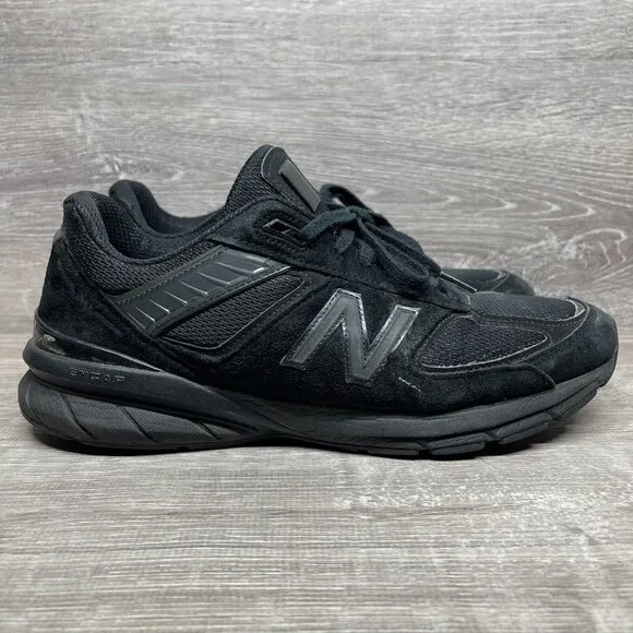 New Balance USA 990v5 Triple Black Running Shoes Men's Size 11.5 Sneakers