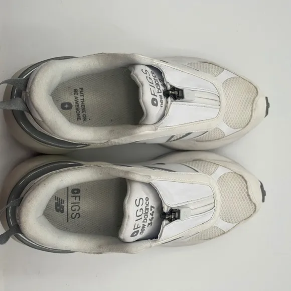 New Balance x FIGS 3447 Nursing Shoes White Zip Up Sneakers Men 6 Women 7.5
