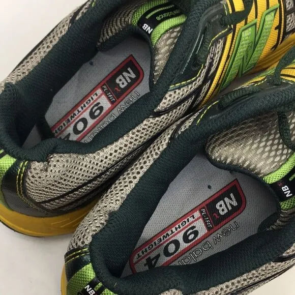 New Balance 904 Lightweight PL-1Fit Green and Yellow Sneakers Sz 10