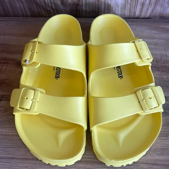 New Birkenstock Arizona EVA Sandals Men's 11 Yellow Slip On Shoes Standard