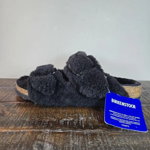 NEW Birkenstock Arizona Shearling Big Buckle Womens Size 6 EU 37 Narrow Slippers
