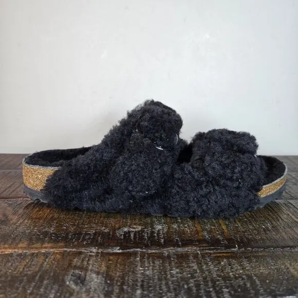 NEW Birkenstock Arizona Shearling Big Buckle Womens Size 6 EU 37 Narrow Slippers