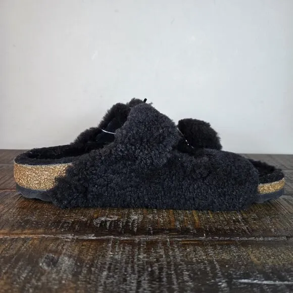 NEW Birkenstock Arizona Shearling Big Buckle Womens Size 6 EU 37 Narrow Slippers