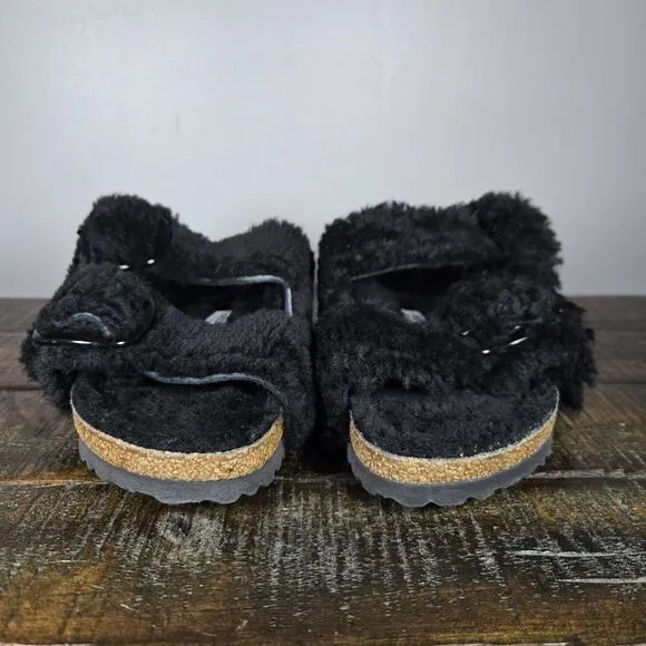NEW Birkenstock Arizona Shearling Big Buckle Womens Size 7 Narrow Slippers 38