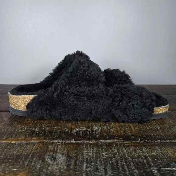 NEW Birkenstock Arizona Shearling Big Buckle Womens Size 7 Narrow Slippers 38