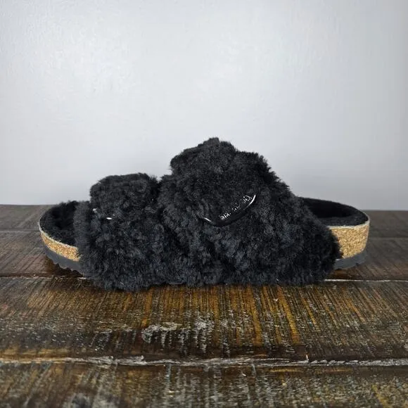 NEW Birkenstock Arizona Shearling Big Buckle Womens Size 7 Narrow Slippers 38