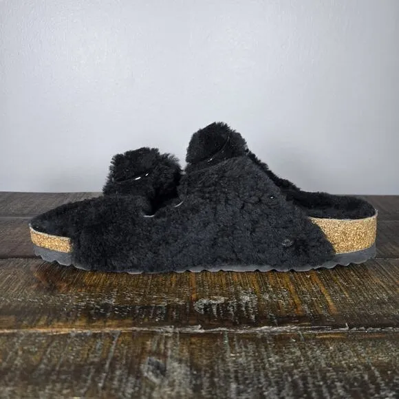 NEW Birkenstock Arizona Shearling Big Buckle Womens Size 7 Narrow Slippers 38