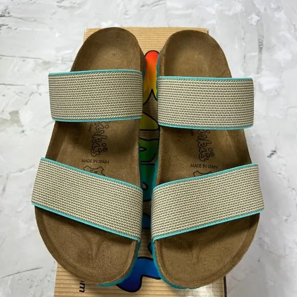 NEW Birkenstock Birki’s Curacao ll Sandal SIZE 36 US 5 NARROW Stretch Beige Mint