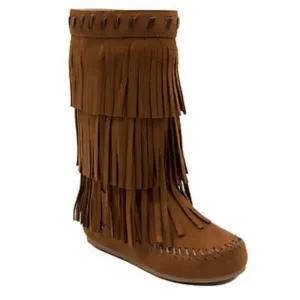 NEW BOHO Fringe boots nutmeg color