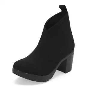NEW CHARLESTON SHOE CO. women's cypress boots - wide in black herringbone