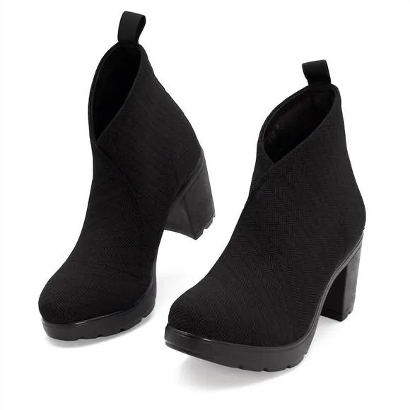 NEW CHARLESTON SHOE CO. women's cypress boots - wide in black herringbone