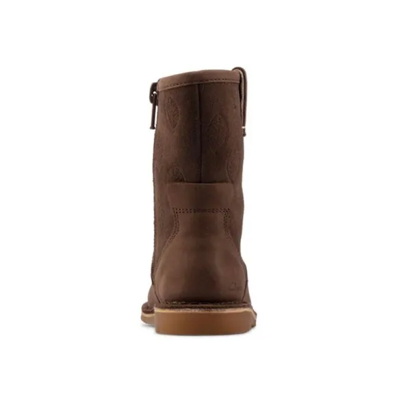 NEW Clarks Comet Pop Toddler Walnut Leather Boots Size UK 4F, US 4.5M Retail £48