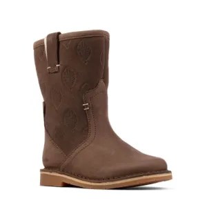NEW Clarks Comet Pop Toddler Walnut Leather Boots Size UK 4F, US 4.5M Retail £48
