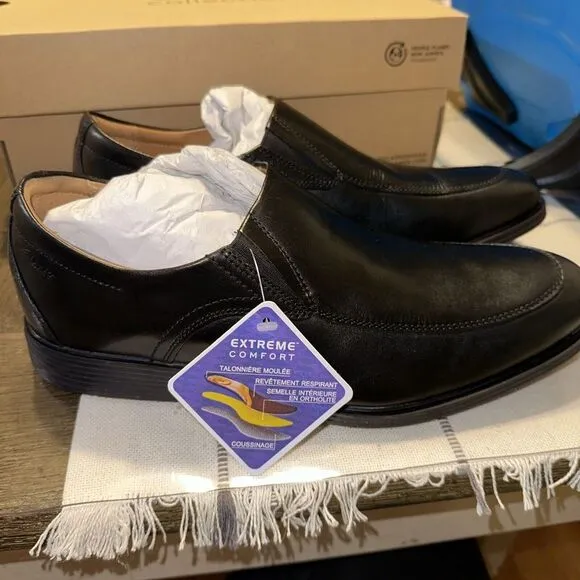 NEW CLARKS Men's Dress‎ Shoes Whiddon Step Black Leather Size 9.5 M