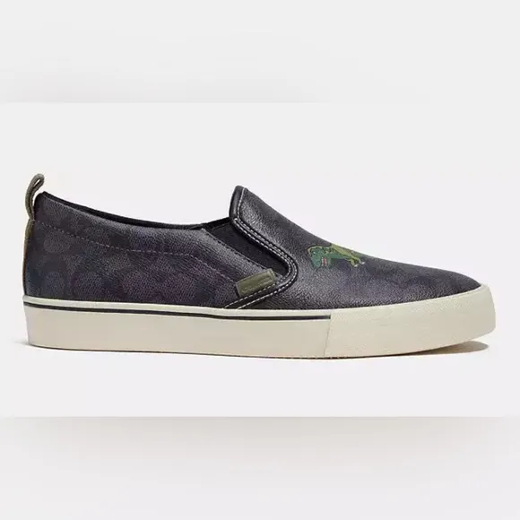 NEW Coach Men’s Signature Rexy Slip On Skate Sneakers. Sz.13