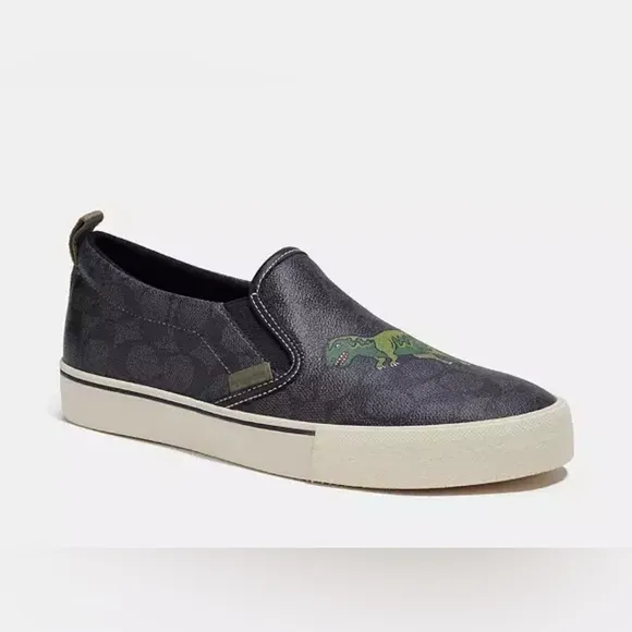 NEW Coach Men’s Signature Rexy Slip On Skate Sneakers. Sz.13