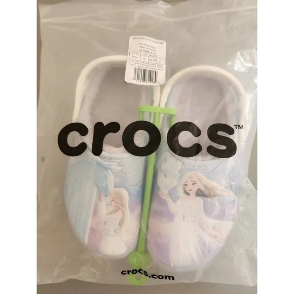 NEW Crocs Disney Slippers Frozen Lined Clogs Elsa Shoes for Girls/Boys Size J2