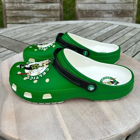 New Crocs NBA Boston Celtics Classic Mens 13 Clogs Green Basketball Shoes New