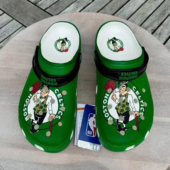 New Crocs NBA Boston Celtics Classic Mens 13 Clogs Green Basketball Shoes New