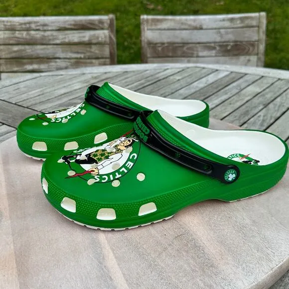 New Crocs NBA Boston Celtics Classic Mens 13 Clogs Green Basketball Shoes New