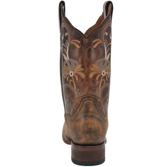 NEW DAN POST. women's sabina leather sole square toe boot in distressed brown