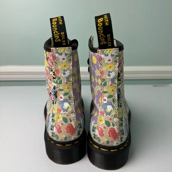 NEW Dr Martens 1460 Floral Mash Up Leather Lace Up Boots Women’s Size 6