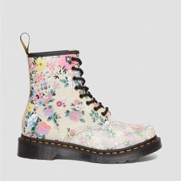 NEW Dr Martens 1460 Floral Mash Up Leather Lace Up Boots Women’s Size 6