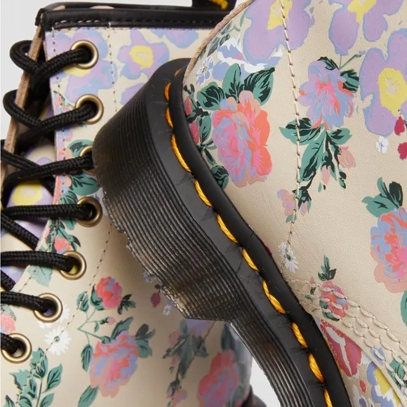NEW Dr Martens 1460 Floral Mash Up Leather Lace Up Boots Women’s Size 6